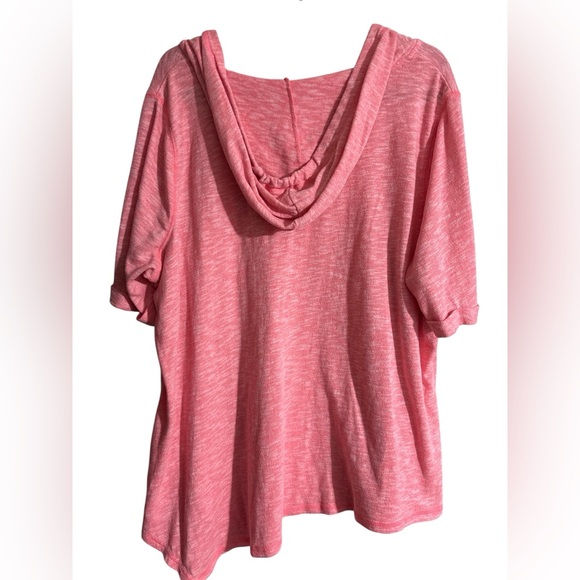 LIVI Active Asymmetrical Short Sleeve Hoodie - Picture 2 of 4